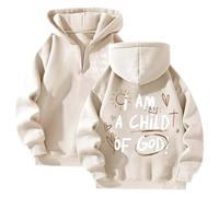 Sudaderas con capucha para mujer, diseño de Jesús con texto en inglés "I Am A Child of God", estilo informal, holgado, con capucha, para adolescentes, con cremallera, a la moda, religioso Jesús salva