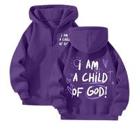 Sudaderas con capucha para mujer, diseño de Jesús con texto en inglés "I Am A Child of God", estilo informal, holgado, con capucha, para adolescentes, con cremallera, a la moda, religioso Jesús salva