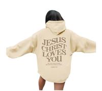 Sudaderas con capucha para mujer, diseño de Jesús Jesucristo te ama, con letras cristianas, ligeras, con gráfico de confianza en el Señor, con gráfico de otoño, casual, linda, estética, fe, Dios