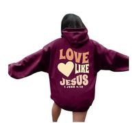Sudaderas con capucha para mujer, diseño de Jesús Love Like Jesus, con diseño de texto en inglés "Faith Y2K", con capucha, trajes de letras de otoño Backwoods Trust In The Lord God University 2026