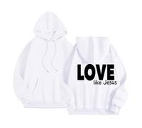 Sudaderas con capucha para mujer, diseño de Jesús Love Like Jesus, manga larga, cristiano, con capucha, sin botones, Pray The Lord Essential, ajuste holgado, gráfico de moda, cuello redondo, casual