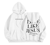 Sudaderas con capucha para mujer, diseño de Jesús Love Like Jesus, Y2K, con gráfico cristiano, ajuste holgado, para la universidad, sudaderas con capucha para adolescentes, trajes de caricaturas, fe