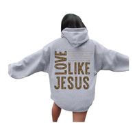 Sudaderas con capucha para mujer, diseño de letra estética con texto en inglés "Christian Love Like Jesus", para otoño, con diseños, suéteres de Dios para adolescentes, trajes personalizados con texto