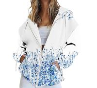 Sudaderas con capucha para mujer, diseño de mariposa, cremallera, flores de fresa, flores, bolsillos con cordón, chaquetas con cremallera, sudaderas con capucha para otoño, a la moda, para invierno