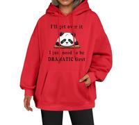 Sudaderas con capucha para mujer, diseño de panda Ill Get Over It I Just Need To Be Loose de talla grande, bolsillos con cordón, sudadera con capucha para mujer, sudadera con capucha para mujer