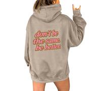 Sudaderas con capucha para mujer Don'T Be The Same Be Better - Sudadera con capucha para otoño e invierno, cómoda, casual, a la moda, caqui, S