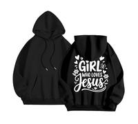 Sudaderas con capucha para mujer, estampado de Jesús en la espalda, sudadera con capucha para mujer, deporte, informal, suéter de gran tamaño, chalecos y sudaderas, ligeras, transpirables, sudaderas