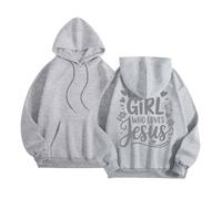 Sudaderas con capucha para mujer, estampado de Jesús en la espalda, sudadera con capucha para mujer, deporte, informal, suéter de gran tamaño, chalecos y sudaderas, ligeras, transpirables, sudaderas