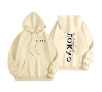 Sudaderas con capucha para mujer, estampado japonés, en la espalda y en la parte delantera, con capucha para mujer, deporte, informal, suéteres, chalecos y sudaderas de manga larga, suéter