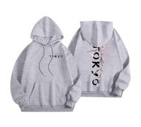 Sudaderas con capucha para mujer, estampado japonés, en la espalda y en la parte delantera, con capucha para mujer, deporte, informal, suéter, de manga larga, suéteres, chalecos y sudaderas