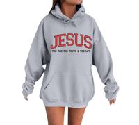 Sudaderas con capucha para mujer, estampado largo, Jesús, sudadera con capucha para mujer, deporte, informal, vestido de sudadera, otoño, invierno, cálido, sudaderas, ligeras, sudaderas, transpirables