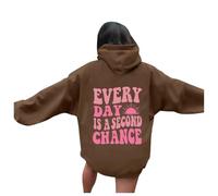 Sudaderas con capucha para mujer Every Day Is A Second Chance Estética Workou Beach Graphic Sudaderas con capucha Country Comfort Casual Sudadera con capucha personalizada 2026 con diseños Y2K, café