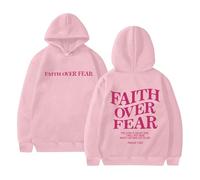 Sudaderas con capucha para mujer Faith Over Fear The Lord Is On My Side I Will Not Fear What Can Man Do To Me, sudadera con capucha para mujer, sudadera con capucha para otoño, sudadera con capucha