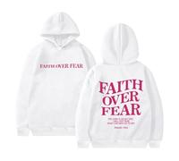 Sudaderas con capucha para mujer Faith Over Fear The Lord Is On My Side I Will Not Fear What Can Man Do To Me, sudadera con capucha para mujer, sudadera con capucha para otoño, sudadera con capucha