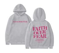 Sudaderas con capucha para mujer Faith Over Fear The Lord Is On My Side I Will Not Fear What Can Man Do To Me, sudadera con capucha para mujer, sudadera con capucha para otoño, sudadera con capucha