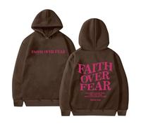 Sudaderas con capucha para mujer Faith Over Fear The Lord Is On My Side I Will Not Fear What Can Man Do To Me, sudadera con capucha para mujer, sudadera con capucha para otoño, sudadera con capucha
