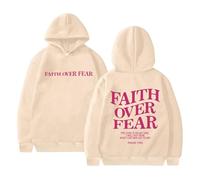 Sudaderas con capucha para mujer Faith Over Fear The Lord Is On My Side I Will Not Fear What Can Man Do To Me, sudadera con capucha para mujer, sudadera con capucha para otoño, sudadera con capucha