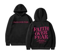 Sudaderas con capucha para mujer Faith Over Fear The Lord Is On My Side I Will Not Fear What Can Man Do To Me, sudadera con capucha para mujer, sudadera con capucha para otoño, sudadera con capucha