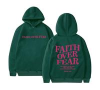 Sudaderas con capucha para mujer Faith Over Fear The Lord Is On My Side I Will Not Fear What Can Man Do To Me, sudadera con capucha para mujer, sudadera con capucha para otoño, sudadera con capucha