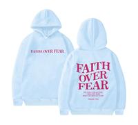 Sudaderas con capucha para mujer Faith Over Fear The Lord Is On My Side I Will Not Fear What Can Man Do To Me, sudadera con capucha para mujer, sudadera con capucha para otoño, sudadera con capucha