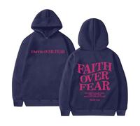 Sudaderas con capucha para mujer Faith Over Fear The Lord Is On My Side I Will Not Fear What Can Man Do To Me, sudadera con capucha para mujer, sudadera con capucha para otoño, sudadera con capucha