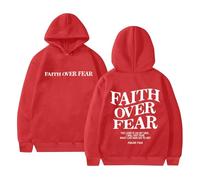 Sudaderas con capucha para mujer Faith Over Fear The Lord Is On My Side I Will Not Fear What Can Man Do To Me, sudadera con capucha para mujer, sudadera con capucha para otoño, sudadera con capucha