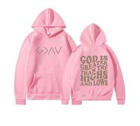 Sudaderas con capucha para mujer God Is Greater Than The Highs And Lows Pocket Sudadera con capucha para mujer, sudadera con capucha para mujer, sudadera moderna para otoño, cómoda, casual, invierno