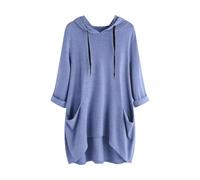 Sudaderas con capucha para mujer, holgadas, ligeras, tipo túnica, de gran tamaño, con bolsillos, lisas, casuales, largas, Bu2., 3XL