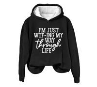 Sudaderas con capucha para mujer I'm Just Wtf-Ing My Way Through Life, ropa deportiva de manga larga con capucha para mujer, cómoda, casual, de invierno, sudaderas con capucha para otoño a la moda