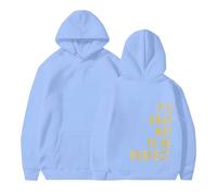 Sudaderas con capucha para mujer It's Okay Not To Be Perfect, talla grande, bolsillo, cordón, sudaderas con capucha para mujer, cómodas, informales, para otoño, invierno, a la moda, azul celeste, 5XL