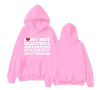 Sudaderas con capucha para mujer L Love My Hot Beautiful Girlfriend So Please Stay Away From Me con bolsillo de talla grande para mujer, sudaderas con capucha para otoño e invierno, cómodas