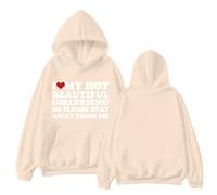 Sudaderas con capucha para mujer L Love My Hot Beautiful Girlfriend So Please Stay Away From Me con bolsillo de talla grande para mujer, sudaderas con capucha para otoño e invierno, cómodas