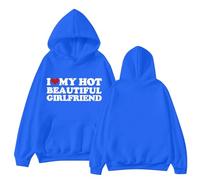 Sudaderas con capucha para mujer, L Love My Hot Beautiful Girlfriend talla grande, con bolsillo, sudaderas con capucha para mujer, sudaderas con capucha para otoño e invierno, a la moda, cómodas