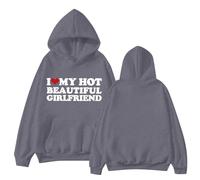 Sudaderas con capucha para mujer, L Love My Hot Beautiful Girlfriend talla grande, con bolsillo, sudaderas con capucha para mujer, sudaderas con capucha para otoño e invierno, a la moda, cómodas