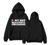 Sudaderas con capucha para mujer, L Love My Hot Beautiful Girlfriend talla grande, con bolsillo, sudaderas con capucha para mujer, sudaderas con capucha para otoño e invierno, a la moda, cómodas