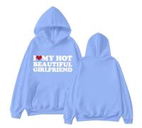 Sudaderas con capucha para mujer, L Love My Hot Beautiful Girlfriend talla grande, con bolsillo, sudaderas con capucha para mujer, sudaderas con capucha para otoño e invierno, a la moda, cómodas
