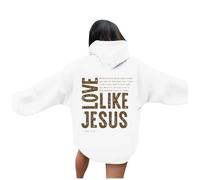 Sudaderas con capucha para mujer, lindas sudaderas con capucha cristiana divertida, religiosa, holgada, gráfica, casual, verano, playa, trabajo, otoño, fe, Dios, con diseños Y2K, blanco, S
