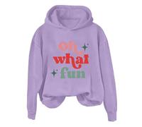 Sudaderas con capucha para mujer, Oh What Fun, de manga larga, ropa deportiva para mujer, sudadera con capucha para otoño, cómoda, casual, invierno, a la moda, Morado (, M