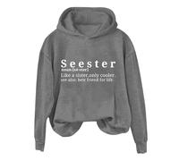 Sudaderas con capucha para mujer Seester Like A Sister Only Cooler See Also Best Frind Life, divertida, de manga larga, sudadera con capucha para mujer, cómoda, casual, moderna, otoño e invierno, gris