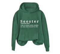 Sudaderas con capucha para mujer Seester Like A Sister Only Cooler See Also Best Frind Life, divertida, de manga larga, sudadera con capucha para mujer, cómoda, casual, moderna, otoño e invierno, -, S