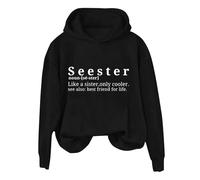 Sudaderas con capucha para mujer Seester Like A Sister Only Cooler See Also Best Frind Life, divertida, de manga larga, sudadera con capucha para mujer, cómoda, casual, moderna, otoño e invierno