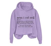 Sudaderas con capucha para mujer Sem I Col On A Semicolon Is Sued When An Author Could've Chosen To End de manga larga para mujer, sudadera con capucha para invierno, sudaderas con capucha modernas y