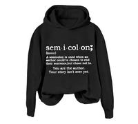 Sudaderas con capucha para mujer Sem I Col On A Semicolon Is Sued When An Author Could've Chosen To End de manga larga para mujer, sudadera con capucha para invierno, sudaderas con capucha modernas y