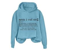 Sudaderas con capucha para mujer Sem I Col On A Semicolon Is Sued When An Author Could've Chosen To End de manga larga para mujer, sudadera con capucha para invierno, sudaderas con capucha modernas y