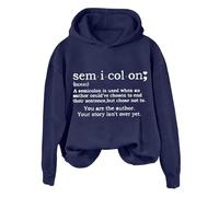 Sudaderas con capucha para mujer Sem I Col On A Semicolon Is Sued When An Author Could've Chosen To End de manga larga para mujer, sudadera con capucha para invierno, sudaderas con capucha modernas y