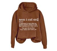 Sudaderas con capucha para mujer Sem I Col On A Semicolon Is Sued When An Author Could've Chosen To End de manga larga para mujer, sudadera con capucha para invierno, sudaderas con capucha modernas y