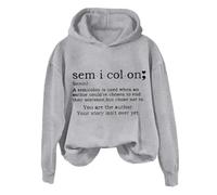 Sudaderas con capucha para mujer Sem I Col On A Semicolon Is Sued When An Author Could've Chosen To End de manga larga para mujer, sudadera con capucha para invierno, sudaderas con capucha modernas y