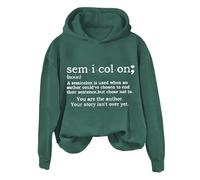 Sudaderas con capucha para mujer Sem I Col On A Semicolon Is Sued When An Author Could've Chosen To End de manga larga para mujer, sudadera con capucha para invierno, sudaderas con capucha modernas y
