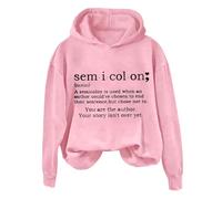 Sudaderas con capucha para mujer Sem I Col On A Semicolon Is Sued When An Author Could've Chosen To End de manga larga para mujer, sudadera con capucha para invierno, sudaderas con capucha modernas y