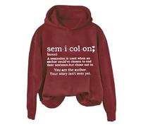 Sudaderas con capucha para mujer Sem I Col On A Semicolon Is Sued When An Author Could've Chosen To End de manga larga para mujer, sudadera con capucha para invierno, sudaderas con capucha modernas y